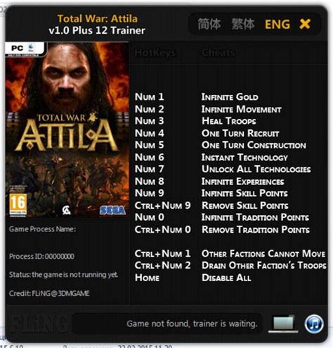 total war attila trainer